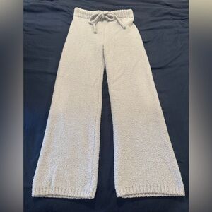 Misscosy Cozy Knit Wide Leg Lounge Pants | Gray | Size 8 | Drawstring Waist